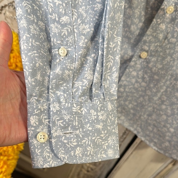 Men's Joseph Abboud Modern Fit Blue Floral Long Sleeve Button Down Shirt - Picture 5 of 11